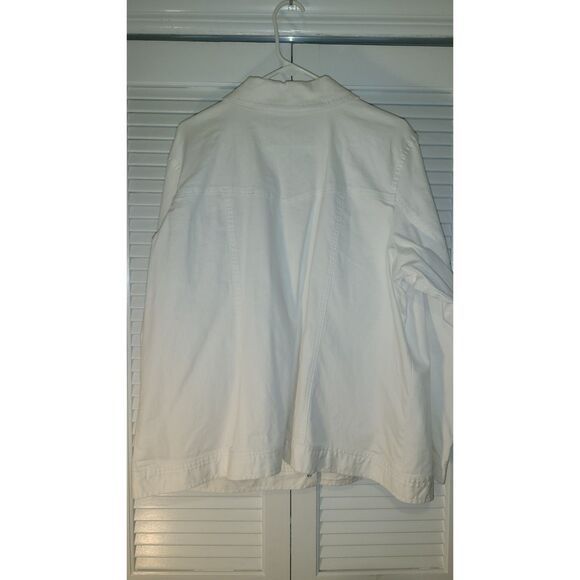 Denim & Co Womens White Denim Jacket 2x - Picture 2 of 3